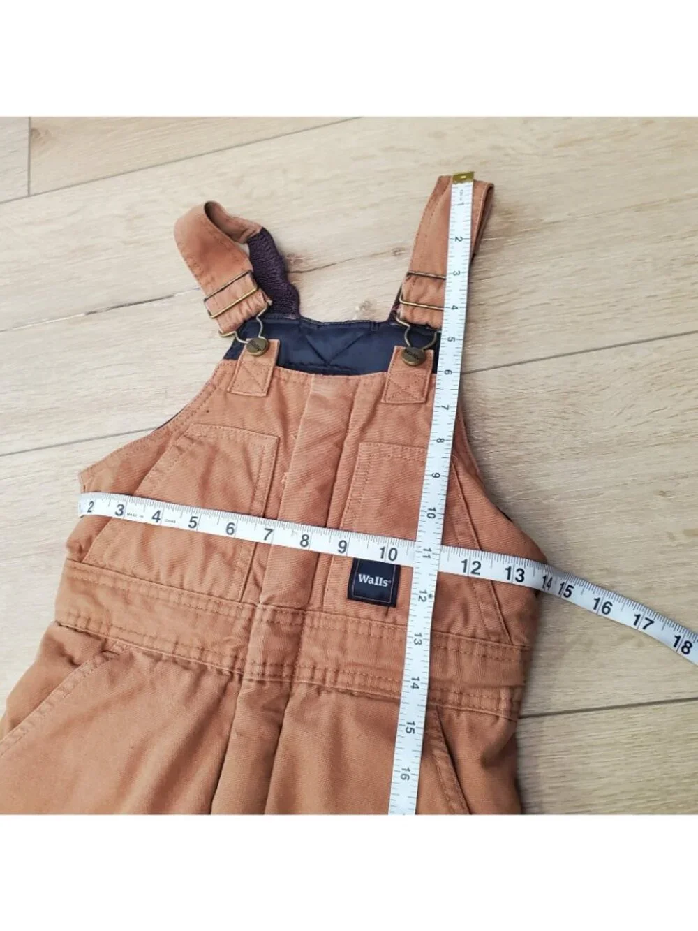 WALLS Tough Wear Kids Grow System Insulated Bib Overalls Youth M & L? Jean Denim